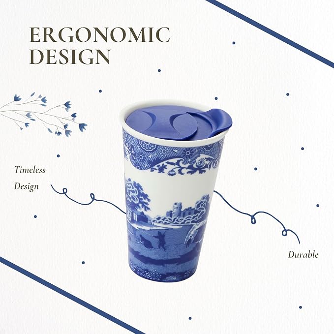 Spode Blue Italian 8oz Travel Mug - Image 7