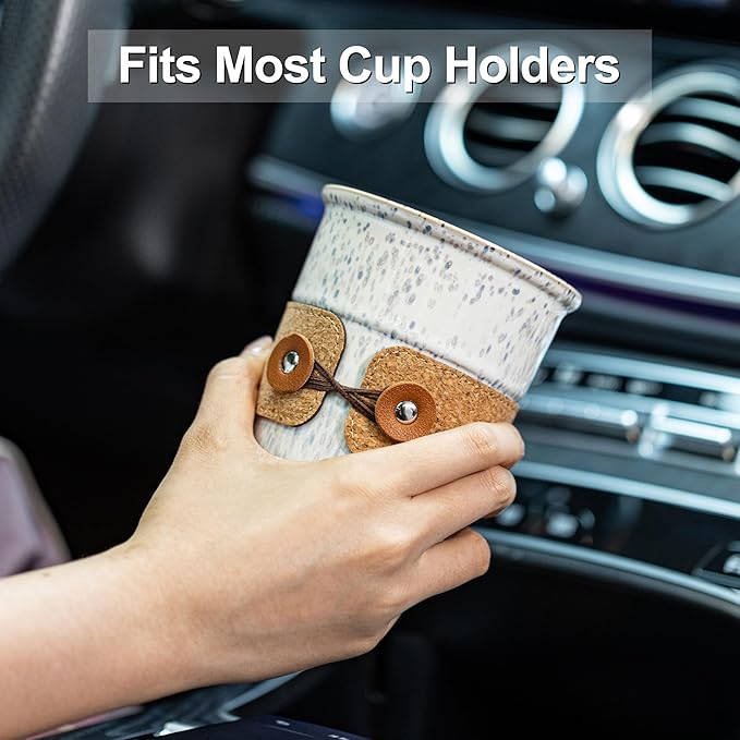 Coffee Tumbler Ceramic Travel Coffee Mug with Lid, Large Coffee Cup | Porcelain Wide Mouth Coffe Mug, Reusable Tea Mug, Microwave and Dishwasher Safe, Coffee Gifts for Men & Women, 13.5 oz - Image 3