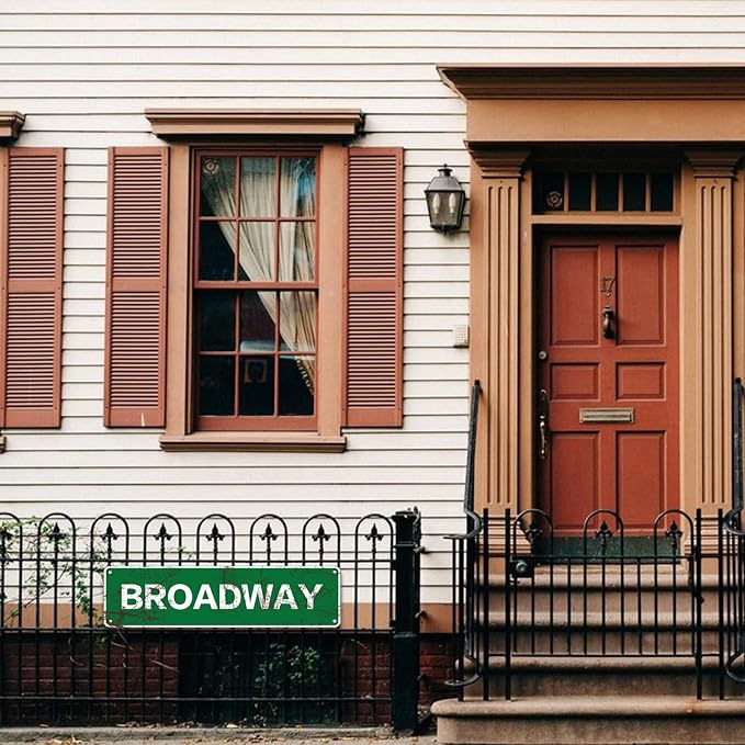 KONEDMIX Vintage Broadway Sign Wall Decor Road Street Wall Art 4X16inches | Novelty Bar Home Pub Shop Indoor Outdoor Use - Image 4