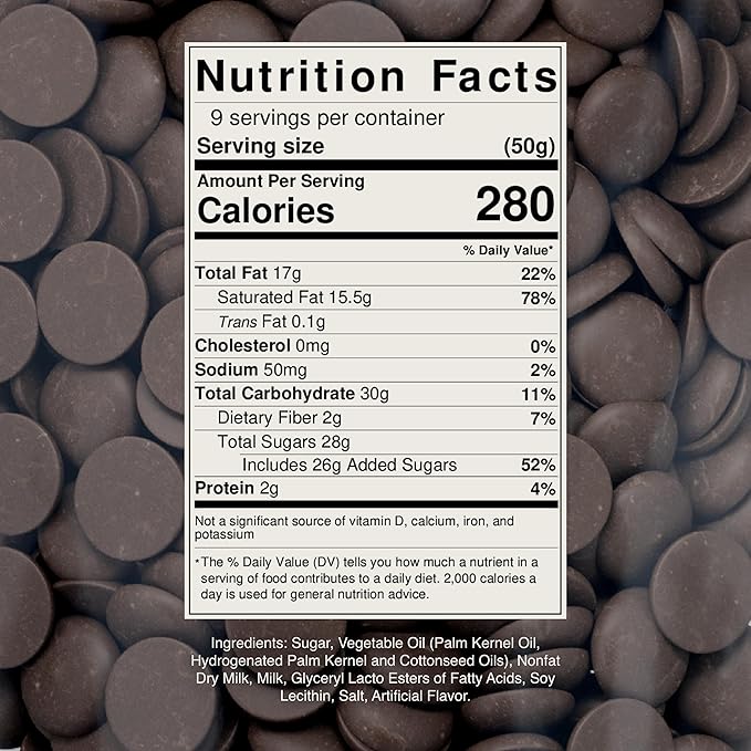 Merckens Dark Melting Chocolate - 1 Pound of Premium Quality Dark Candy Melts to make a Dubai Chocolate Bar, Cake Pops, Cocoa Bombs, & Homemade Desserts