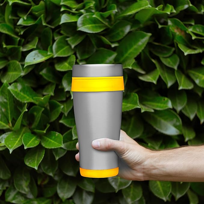DISCOUNT PROMOS Insulated Stainless Steel Travel Mugs 16 oz. Set of 10, Bulk Pack - Perfect for Coffee, Soda, Other Hot & Cold Beverages - Yellow