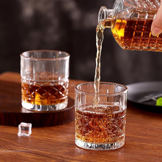 Moretoes Drinking Glasses, 12 Piece Crystal Glass Cups | Mixed Glassware Set, 6 Crystal Old Fashioned 10oz and 6 Highballs Glasses, Great for Cocktail, Whisky and Other Beverages - Image 6