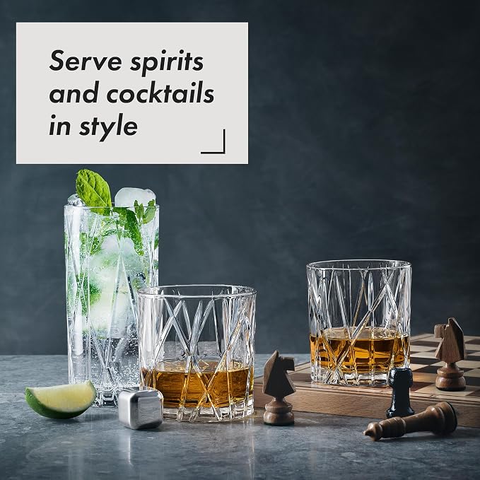 Orrefors City Highball Glass (Set of 4) - 12 Fl. Oz., Asymmetric Design, Versatile Glassware for Cocktails, Margaritas, Water, Iced Tea, Soda, Dishwasher Safe - Image 5