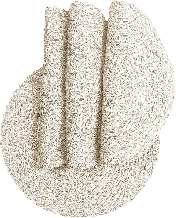 SHACOS Round Braided Placemats 15 inch Set of 6 Boho Thick Washable Kitchen Table Placemats for Home Wedding Party (T-Ivory, 6) - Image 8