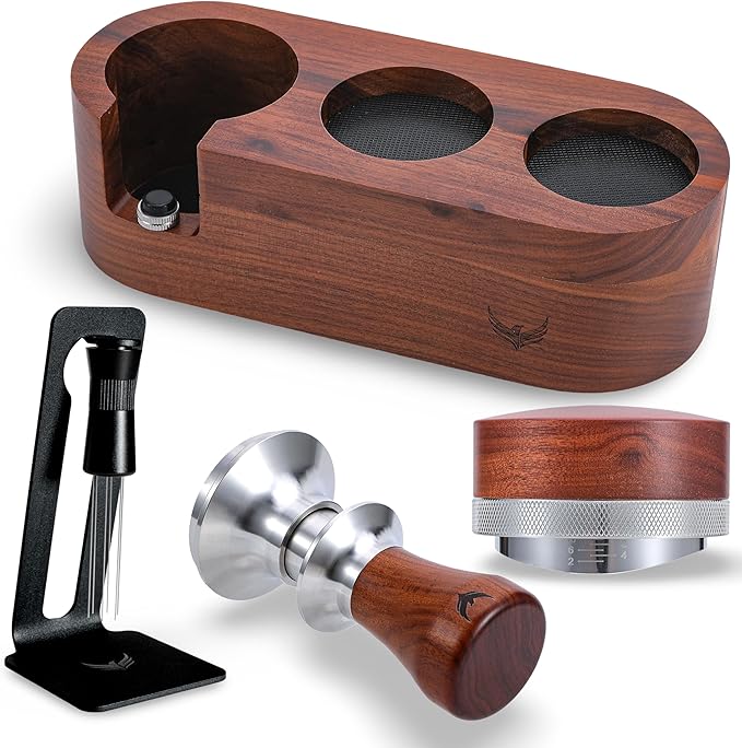 Espresso Tools Tamper Set WDT Espresso Tool, 54mm Espresso Tamper, 54mm Distribution Tool and Espresso Tamping Station - Perfect Espresso Accessories for Breville Machines