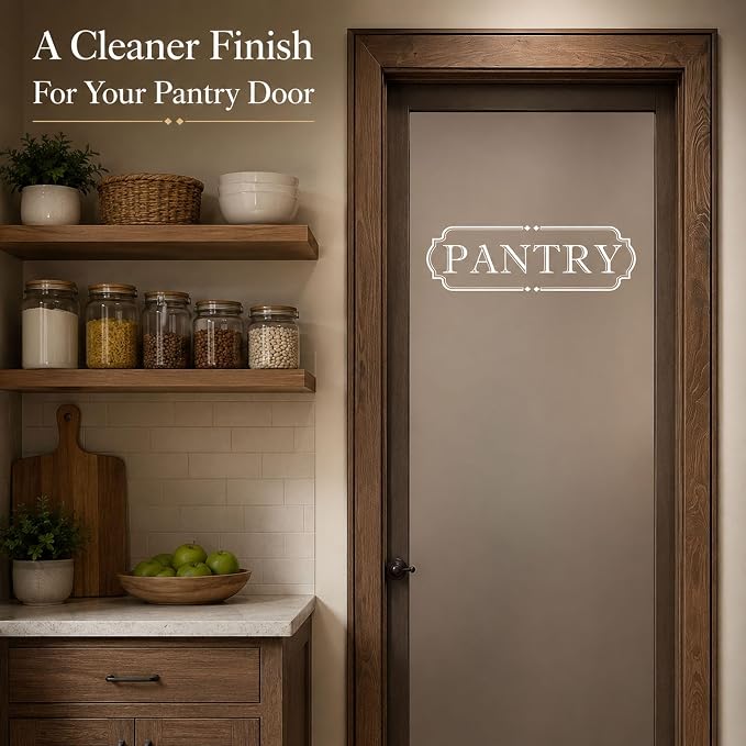 Pantry Door Label Vinyl Decal: 15 X 4.6 Inch White Transfer Design | 1 White Die-Cut Decal For Smooth Pantry Doors With Transfer Tape - Image 3