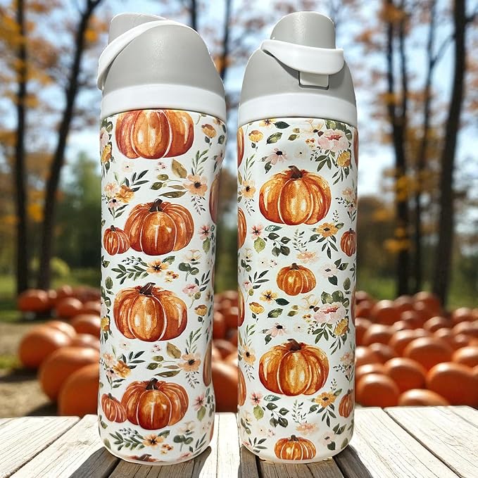 Tumbler, 40oz Tumbler, Western Tumbler, Engraved Cup with Handle, Cute Coffee Mug, 40oz Coffee Mug (24oz White-Pumpkin(TPJ64))