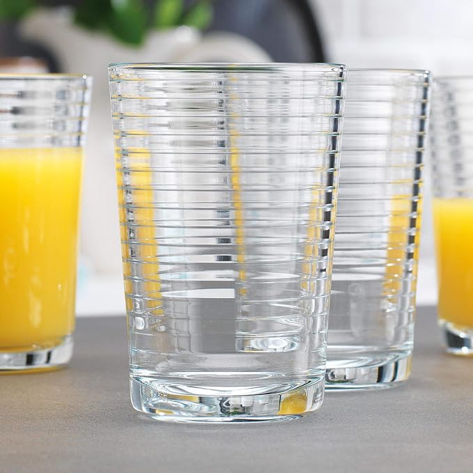 Glaver's Drinking Glasses 24 Piece Glass Set, 8-7 Oz. Highball Glasses, 8-13 Oz. Whiskey Rocks, And 8 7 Oz Juice Glasses. Ideal for Water, Juice, Cocktails, and Iced Tea. Dishwasher safe - Image 6