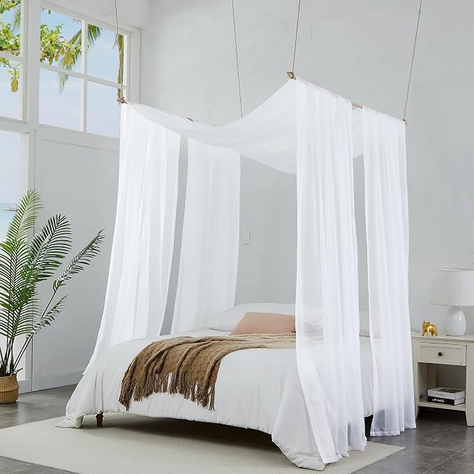 Warm Home Designs 55 x 900 White Sheer Window Scarf. AM White 900" | Extra Long Window Scarves Valances are Great As Wedding Arch Draping Fabric, Bed Canopy Or for Decorative Project. - Image 6