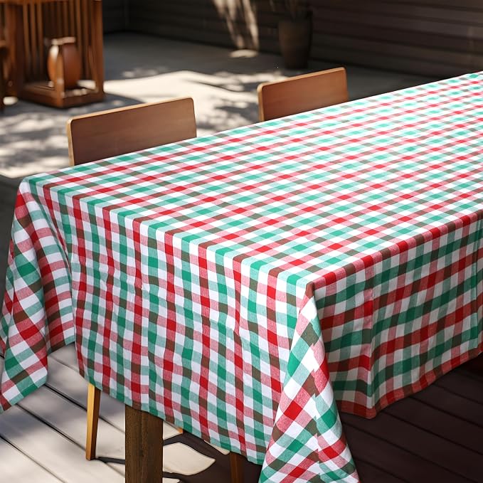 Urban Villa Tablecloth Cotton Tabletop 60x102 (8-10 Seats) Red/Grn/Wht - Image 7