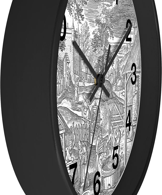 Mozingo ~ Wine Clock for Kitchen Bar Wall It's Wine O'clock Silent Time Gift Home Decor Made In USA, 10" (Hour Marks - Numbers, Clock Frame Color - Black, Wine Theme #06) - Image 2