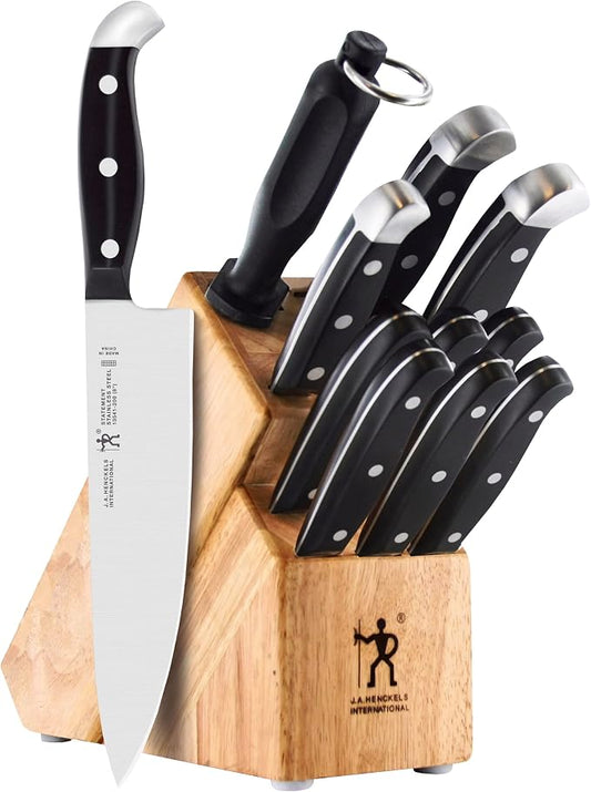 Henckels Statement 12-Pc Knife Block Set, Razor-Sharp, German Engineered | Informed by 100+ Years of Mastery. Effortless Cutting with Lightweight with Comfortable Grip, Dishwasher safe. by Unknown