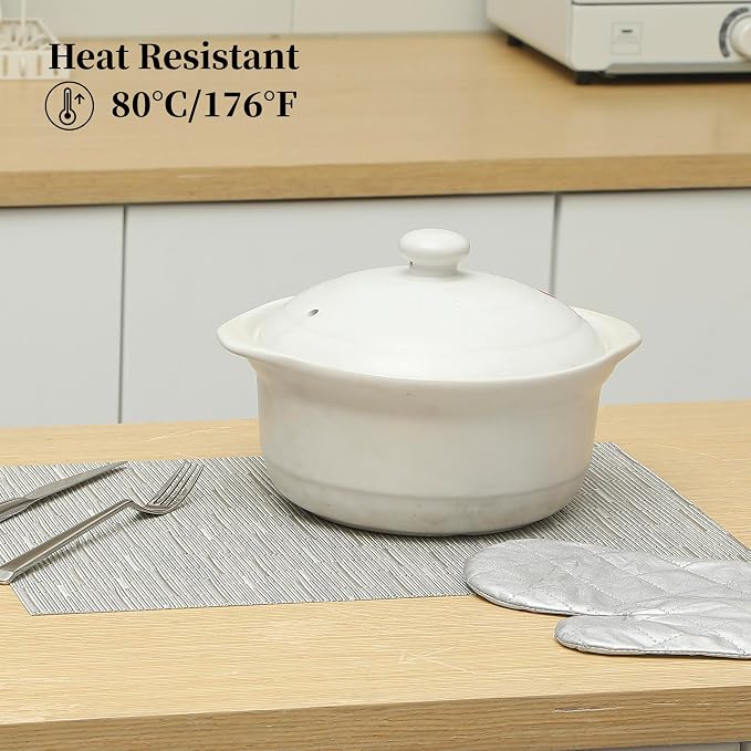 Leetaltree Silver Placemats Set of 6 - Heat Resistant Non-Slip Place mats for Dining Table, Washable Durable PVC Vinyl Woven Table Mats（Silver, 6） - Image 4