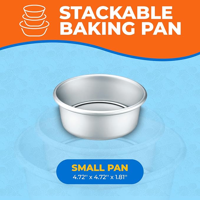 Emporio Kitchen Baking Pan - Anodized Aluminum Round Cheesecake Pan 4’', Pressure Cooker and Air Fryer Compatible, Recipe Booklet Included, PFAS, CFC, PTFE, or PFOA Free, Oven Safe (Up To 500° F) - Image 2