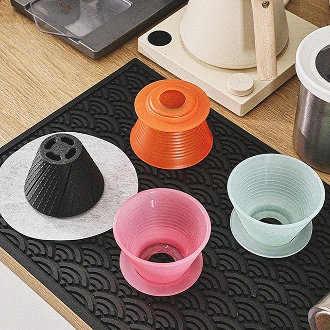 Pour Over Dripper, Flat Bottom Coffee Filter with Food Grade PP Construction, Reusable Brewing Cup for Home, Cafe & Office Use (Orange)