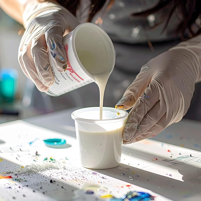 Custom Shop Paint Mixing Cups, 10-Ounce (Box of 100) - Plastic Measuring Cups for Liquids, Automotive Painting, Epoxy Resin, Acrylic Arts, Crafts, Disposable or Reusable, Graduated, Mixing Ratios