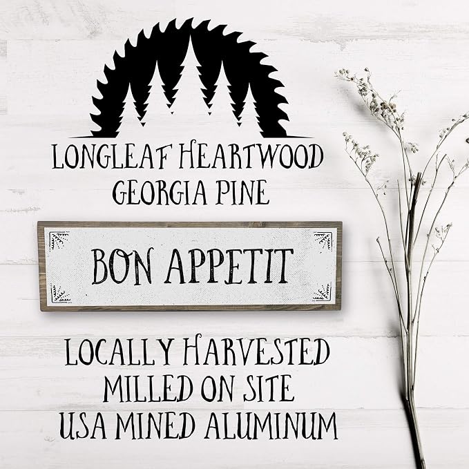 Kitchen Wood Signs (Medium - Wood And Metal, Bon Appetit) - Image 3
