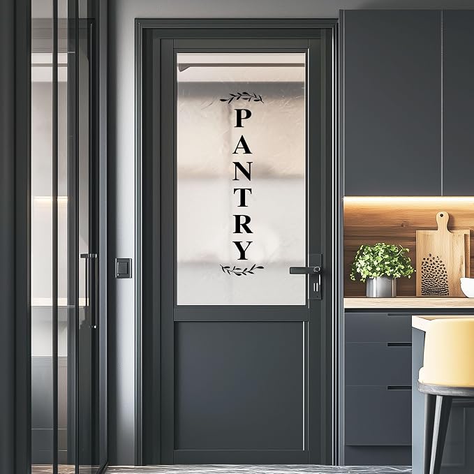 Pantry Door Decal – Black Vinyl Kitchen Sticker – Farmhouse Pantry Room Door Sign for Kitchen Wall or Glass, 27.5 x 6.6 Inch - Image 2