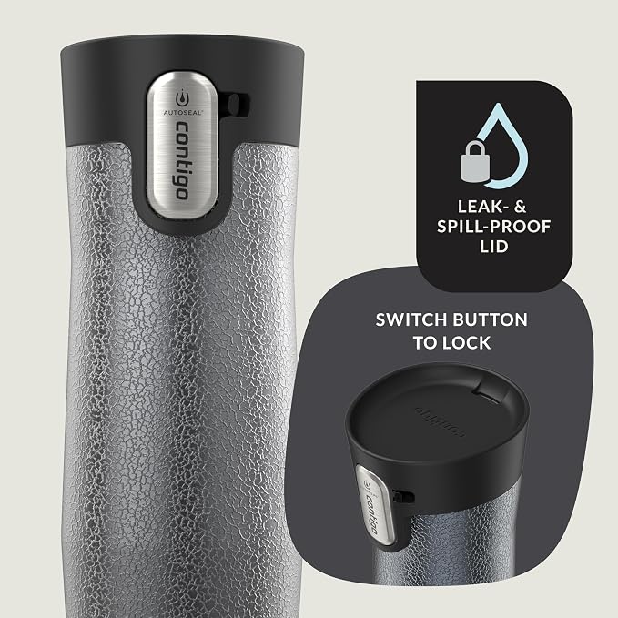 Contigo AUTOSEAL West Loop Vacuum-Insulated Stainless Steel Travel Mug with Easy-Clean Lid 16 oz Crystal Sake - Image 3