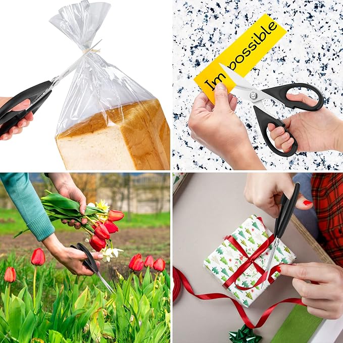 iBayam 8.7" All Purpose Kitchen Shears Heavy Duty with Protective Sheath | Built-In Bottle Opener, Durable Stainless Steel Scissors, Dishwasher Safe, Soft Grip Comfort Handle, Cooking, Food, Packaging - Image 8
