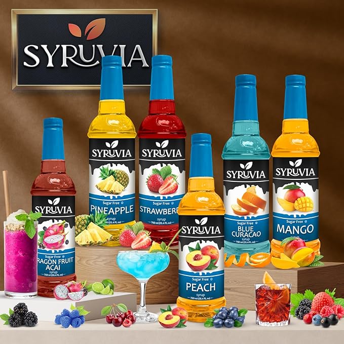 Syruvia Sugar Free Lime Margarita Syrup, Flavored Syrup for Cocktails, Drinks, Lemonades, Iced Teas, and Desserts – 25.4 fl oz