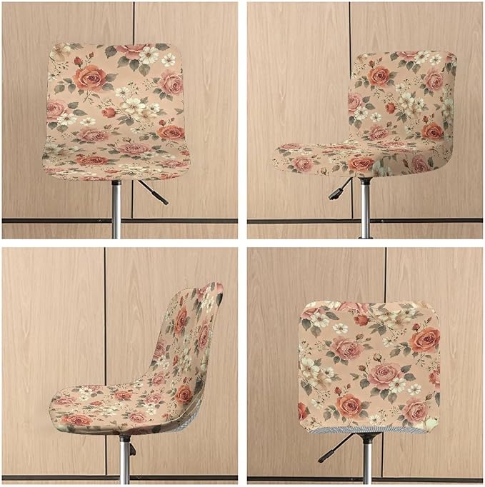 Vintage Flower 2 Pcs Bar Stool Seat Covers Soft Comfortable Bar Stool Seat Covers Slipcovers Reusable Chair Cover for Kitchen Island Bistro Cafe - Image 6