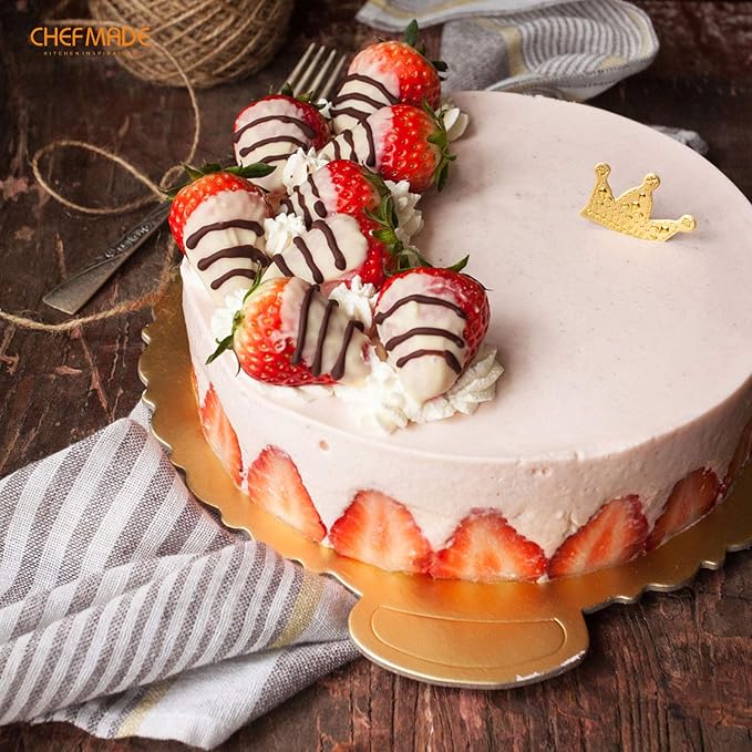 CHEFMADE Round Cake Pan, 8-Inch with Removable Loose Bottom Non-Stick Chiffon Bakeware for Oven and Instant Pot Baking (Champagne Gold) - Image 4
