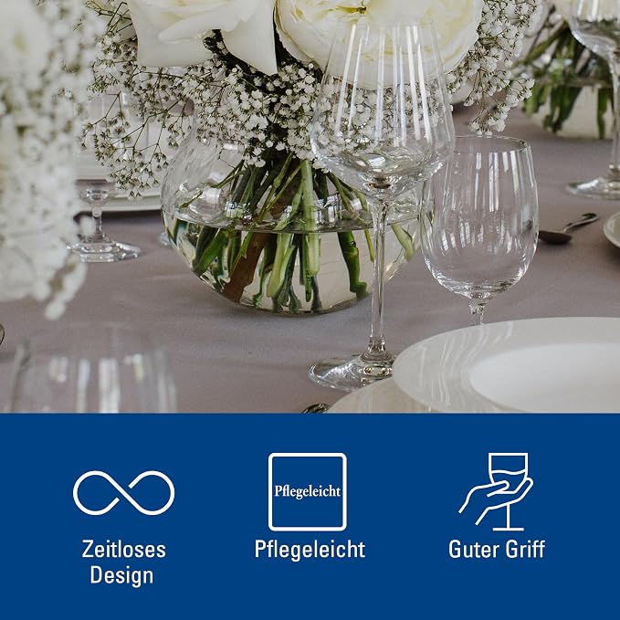 Villeroy & Boch La Divina Collection Water Goblet, Set of 4, Crystal Glass, 11 oz Capacity, Clear | Crystal glass water goblets, made in Europe, dishwasher safe, dress up water service for stylish occasions - Image 7