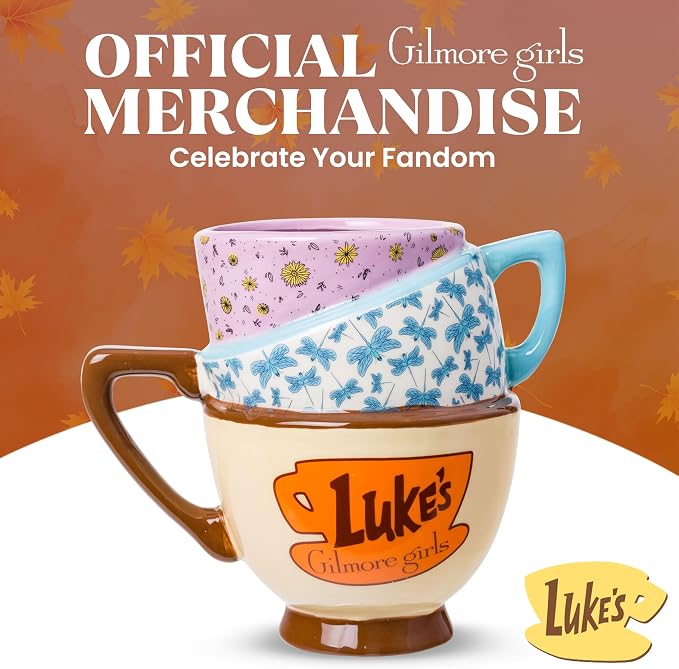 Silver Buffalo Gilmore Girls Stars Hollow Locations, 3D Sculpted Mug, 20oz | Destination, Luke's Diner, Doose's Market and Dragonfly Inn, Ceramic Stacked Teacup, 0.59 Liters - Image 4