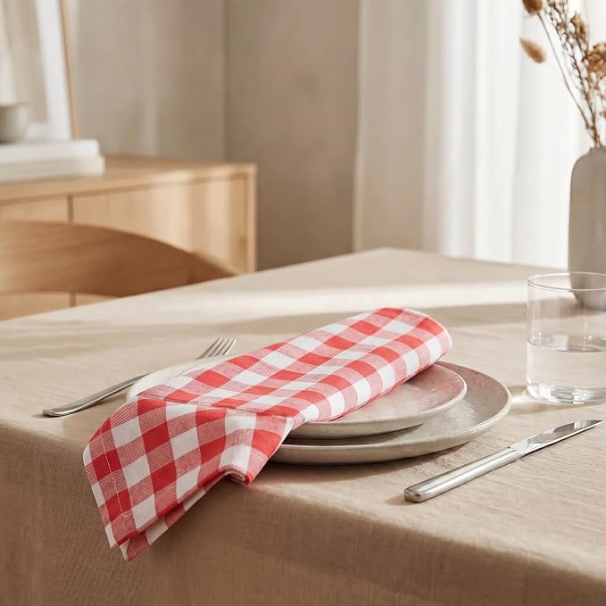 Urban Villa Cloth Napkins Cotton 12x12 (Set of 12) Red - Image 4