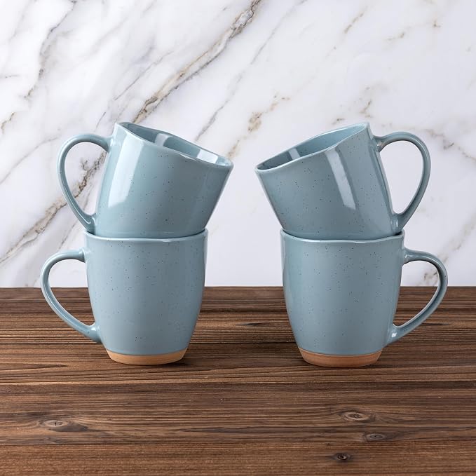 AmorArc 12oz Coffee Mugs, Ceramic Coffee Mugs set of 4 for Man, Woman, Dad, Mom, Modern Coffee Cups with handle for Latte/Cappuccino/Milk/Cocoa. Dishwasher&Microwave Safe, Blue - Image 5