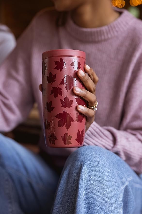 Simple Modern Halloween Travel Coffee Mug 360° Lid | 16oz | Leaves | Voyager Ceramic-Lined Insulated Stainless Steel Coffee Tumbler, Iced Coffee Cup, Mug with Lid |Autumn Maple - Image 2