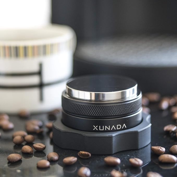 X XUNADA 53.3mm Coffee Distributor & Tamper, Works with all 54mm Portafilters, Espresso Hand Tampers, 2-in-1 Adjustable Espresso Distribution Leveler & Tamping Tool