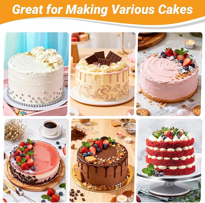 Beasea 10 Inch Cake Pans, 3 Pack Aluminum Alloy Large Round Cake Pan with Removable Bottom, Baking Layer Cheesecake Tin Mold for Wedding Birthday Party - Image 6