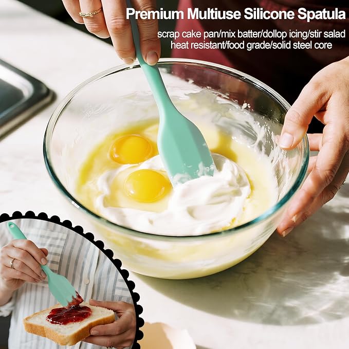 9½ Inch Round Cake Pan, 2PCS Stainless Steel Cake Pans &100 Parchment Paper | Nonstick Circle Round Cake Pans Tins for Birthday Baking Layer Cake, Healthy & Non-Toxic, Silicone Spatula & Dishwasher Safe - Image 2