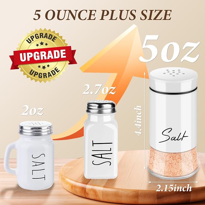 Salt and Pepper Shakers Set, Black and White | Refillable Design, Kitchen Decor and Accessories, For Countertop, Housewarming Christmas Gift - Image 3