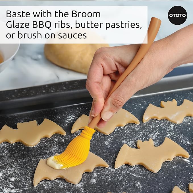 OTOTO Spatula and Pastry Brush - Silicone Heat Resistant and Basting Brush, Cooking and Baking Spatula, Spooky Witchy Gifts, Gothic Kitchen Halloween Gifts, Unique Kitchen Gadgets (Witchin) - Image 3