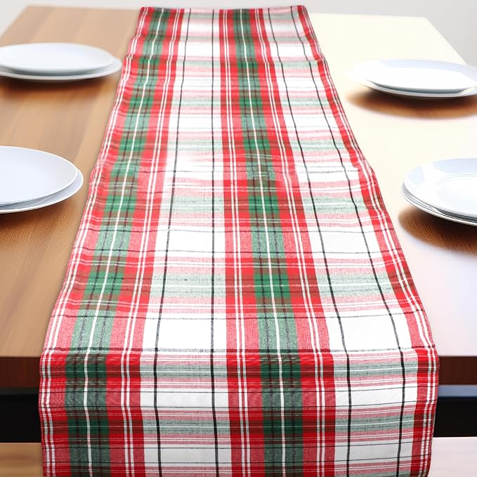 Urban Villa Table Runner Cotton Heavier Quality 14x72 Christ Check by CottonTrends