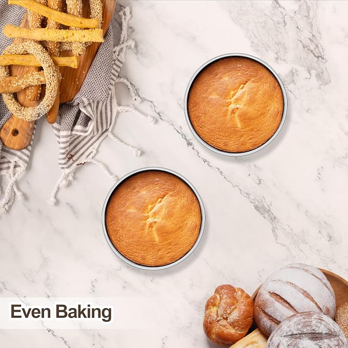 Homikit Mini Round Cake Pan Set of 2, 4 Inch Stainless Steel Small Baking Pans, 2” Deep Layer Smash Cake Tins, Oven & Dishwasher Safe，Non-Toxic & Healthy - Image 6