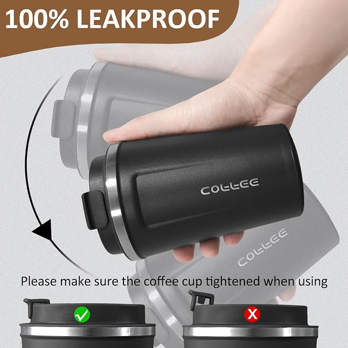 4 Pack Travel Coffee Mug 12oz Insulated Coffee Cup with Lid, Reusable Thermal Coffee Cup Stainless Steel Coffee Tumbler to Keep Hot & Cold Drinks for Car, Daily, Travel and Gifts, Multicolor - Image 4