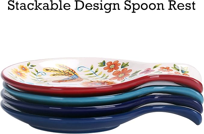Bico Tunisian Spoon Rest for Stove Top, Ceramic Spoon Holder for Kitchen Counter, Easy to Clean Coffee Spoon Rest Dishwasher Safe, Kitchen Cooking Utensil Rest for Ladles Spatula - Image 6
