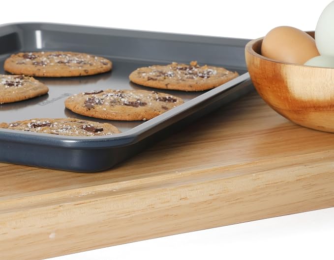 Calphalon Legacy 15 x 10 Inch PFA Free Nonstick Cookie Sheet Baking Pan in Blue, Durable Heavy Gauge Steel Bakeware for Even Heating, Oven Safe Baking Tray for Cookies and Roasting - Image 2