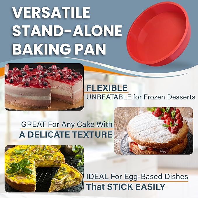 Spring Form Pan for Cheesecake, 9 Inch with Leakproof Silicone Sleeve | NONSTICK, Dishwasher Safe, No Leaks in WATER BATH, NO FOIL WRAP & Parchment Needed, Heavy-Gauge & Durable Carbon Steel 0.4 mm - Image 4