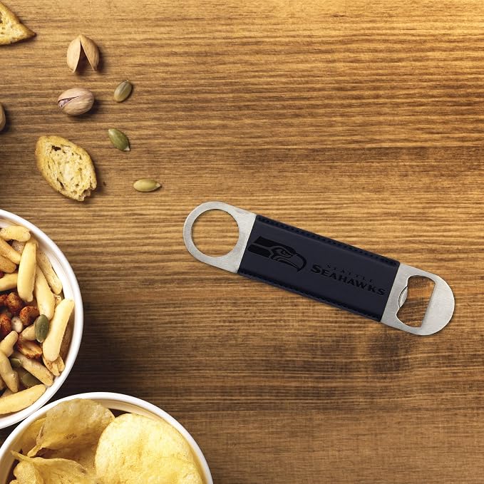 Rico Industries NFL Laser Engraved Bar Blade Faux Leather Laser Engraved Bar Blade - Great Beverage Accessory for Game Day - Image 3