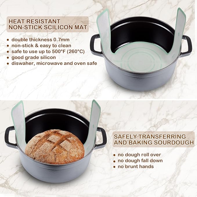 Sourdough Starter Jar Kit 13pcs, Bread Proofing Basket Making Tools with Dutch Oven Silicone Mat, Sour Dough Baking Supplies Accessories Stuff Gifts for Home Bakers Adults Women Mom Beginner