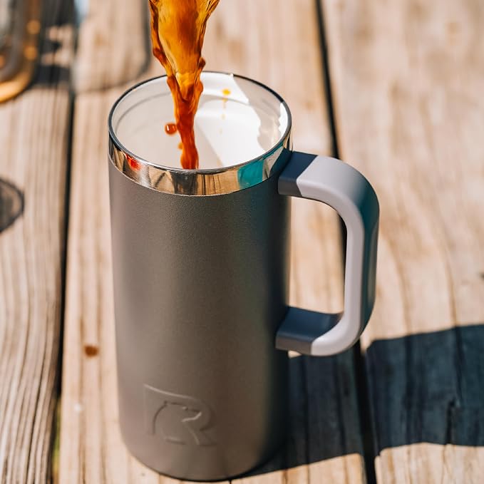 RTIC 16oz Road Trip Travel Mug with Lid and Handle, Ceramic Lined, Black | Stainless Steel Metal, Insulated Travel Cup for Hot and Cold Drinks, Coffee, Car, Camping and Travel - Image 7