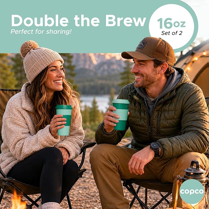 Copco Acadia Travel Mug, 16 Oz - Green & Hunter Green, Set of 2 - Image 7