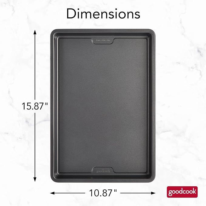 15 x 10 Inch Medium Gray Nonstick Steel Baking Cookie Sheet, Heavy Duty Oven Safe Bakeware Tray for Cookies, Pastries & Vegetable Roasting - Image 5