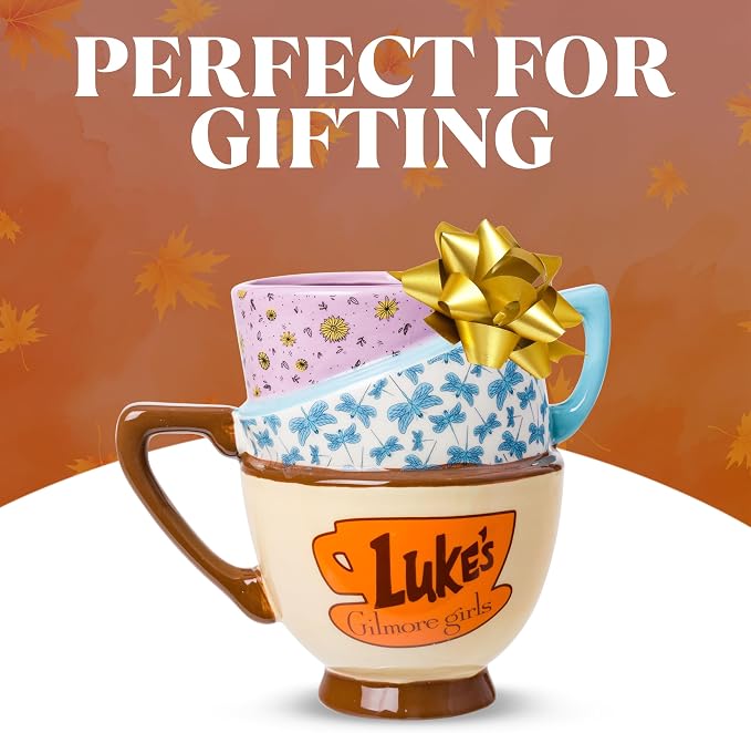 Silver Buffalo Gilmore Girls Stars Hollow Locations, 3D Sculpted Mug, 20oz | Destination, Luke's Diner, Doose's Market and Dragonfly Inn, Ceramic Stacked Teacup, 0.59 Liters - Image 6