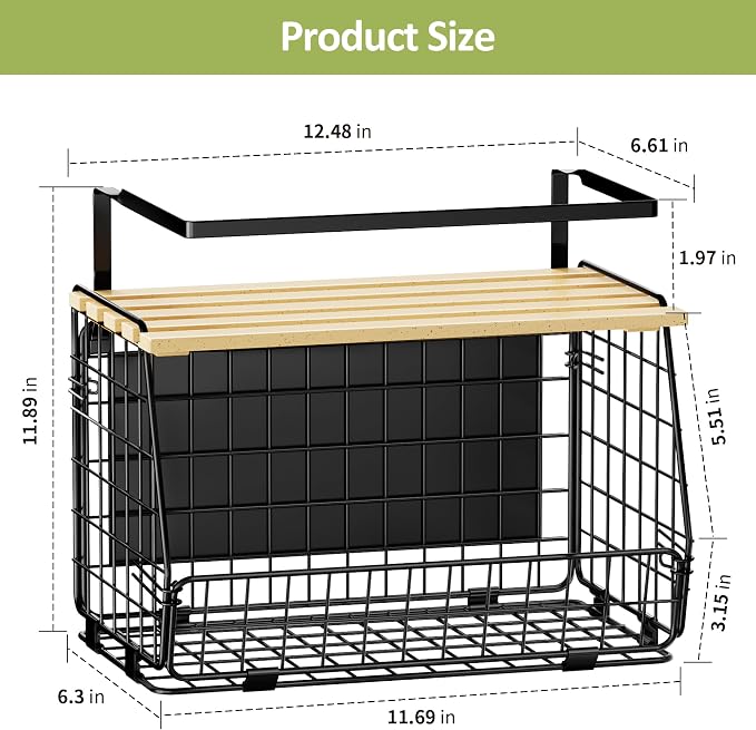 Magnetic Shelf for Fridge, Fruit Potato & Onion Storage Bin | Magnetic Storage Basket with Lid, Side of Fridge Storage, Produce Basket for Fruits Vegetables Spices, Kitchen Pantry - Image 8